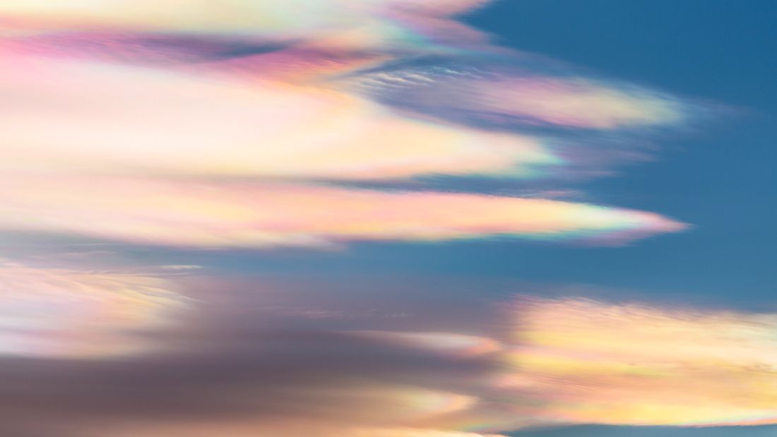 Iridescent clouds