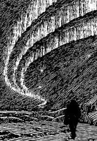 Aurora engraving by Fridtjof Nansen