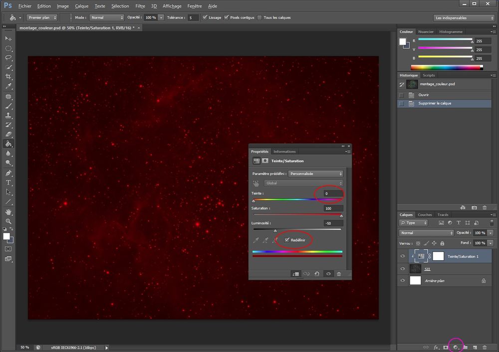 Traitement des astrophotographies en palette Hubble