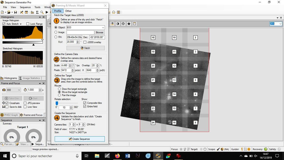 Le logiciel Sequence Generator Pro