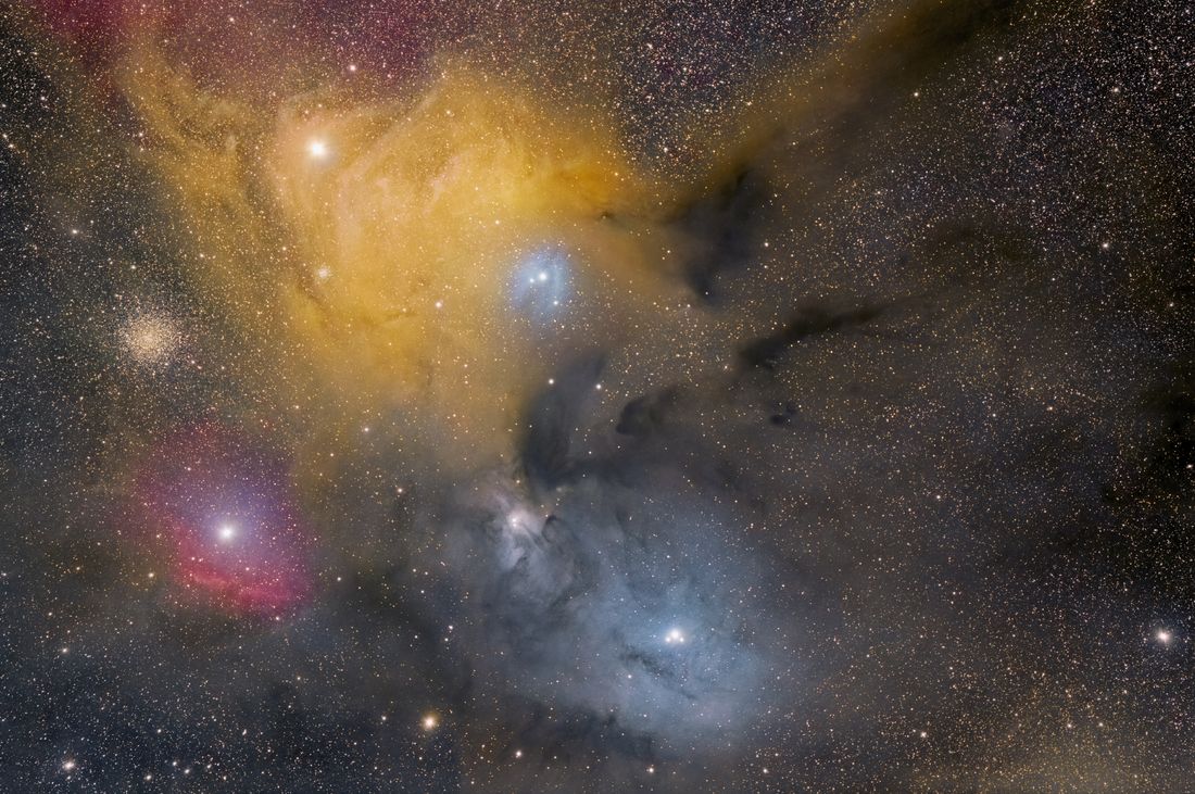 Nebulosities around the star Rho Ophiuchus